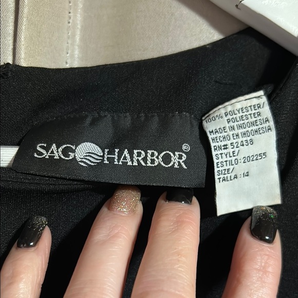 Sag Harbor Black Sheath Midi Dress with Crew Neck - Picture 2 of 5